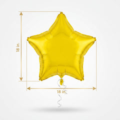 Shining Yellow Star Foil Balloon - 18 Inch