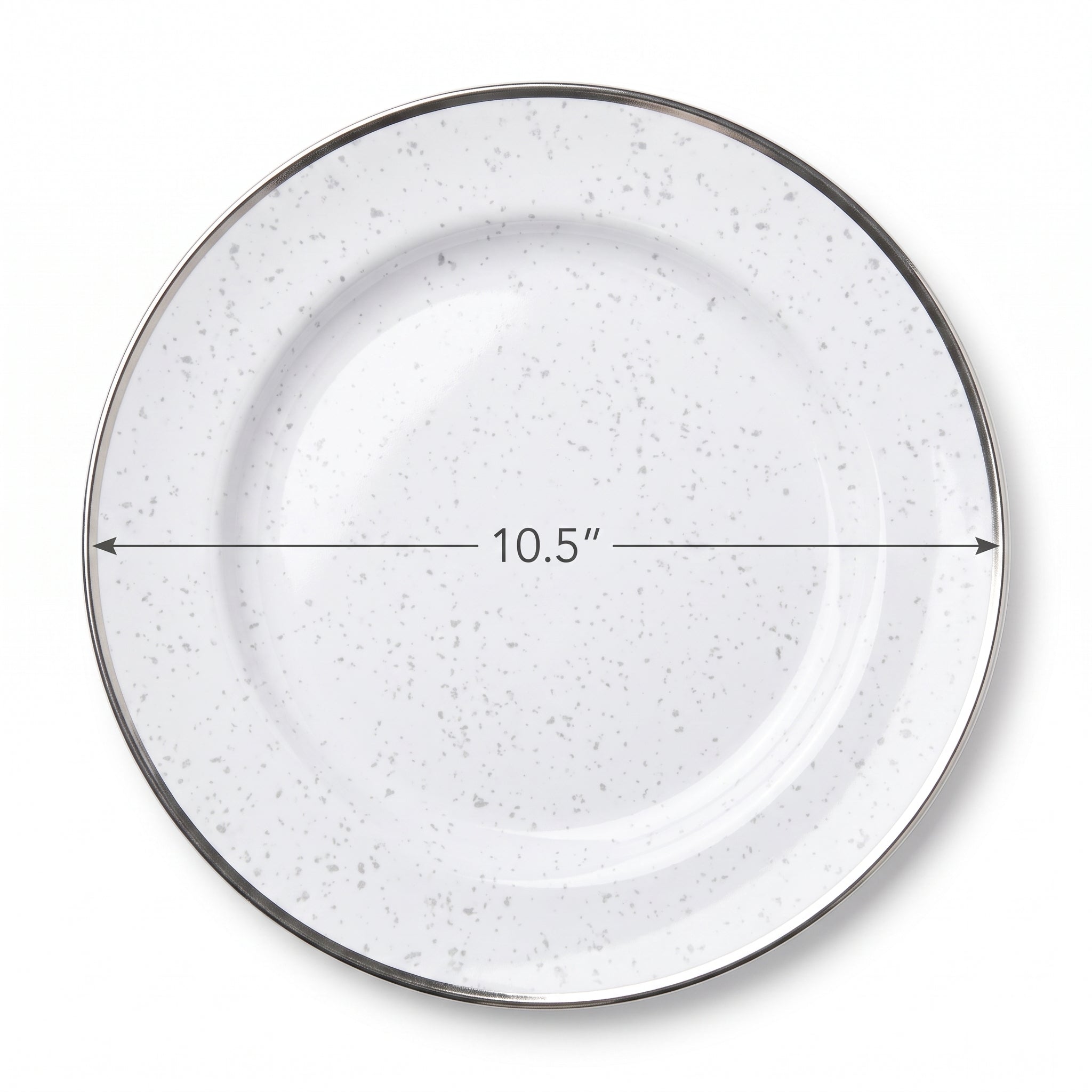 Elegant Silver Trim Melamine Dinner Plate - 10.5"