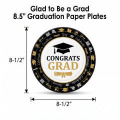 Glad to Be a Grad 8.5" Graduation Paper Plates