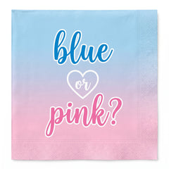"Blue or Pink?" Gender Reveal Lunch Napkins - 6.5 In. x 6.5 In., 16-Pack