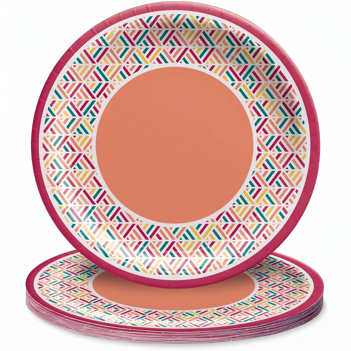 Boho Summer 10.5" Round Printed Paper Plates