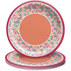 Boho Summer 10.5" Round Printed Paper Plates