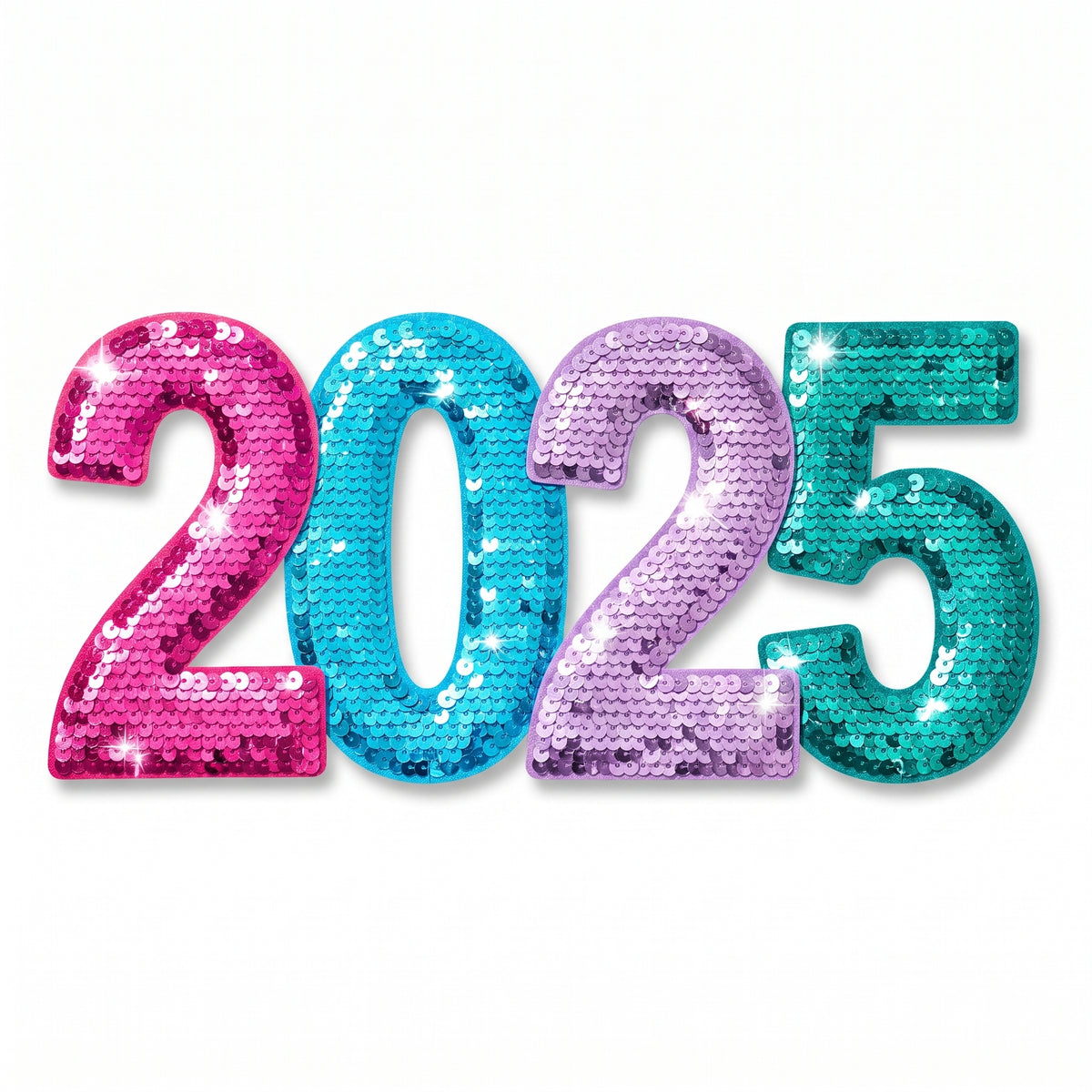 2025 Jumbo Colorful Starlight Paillette Cutout for New Year's Celebration