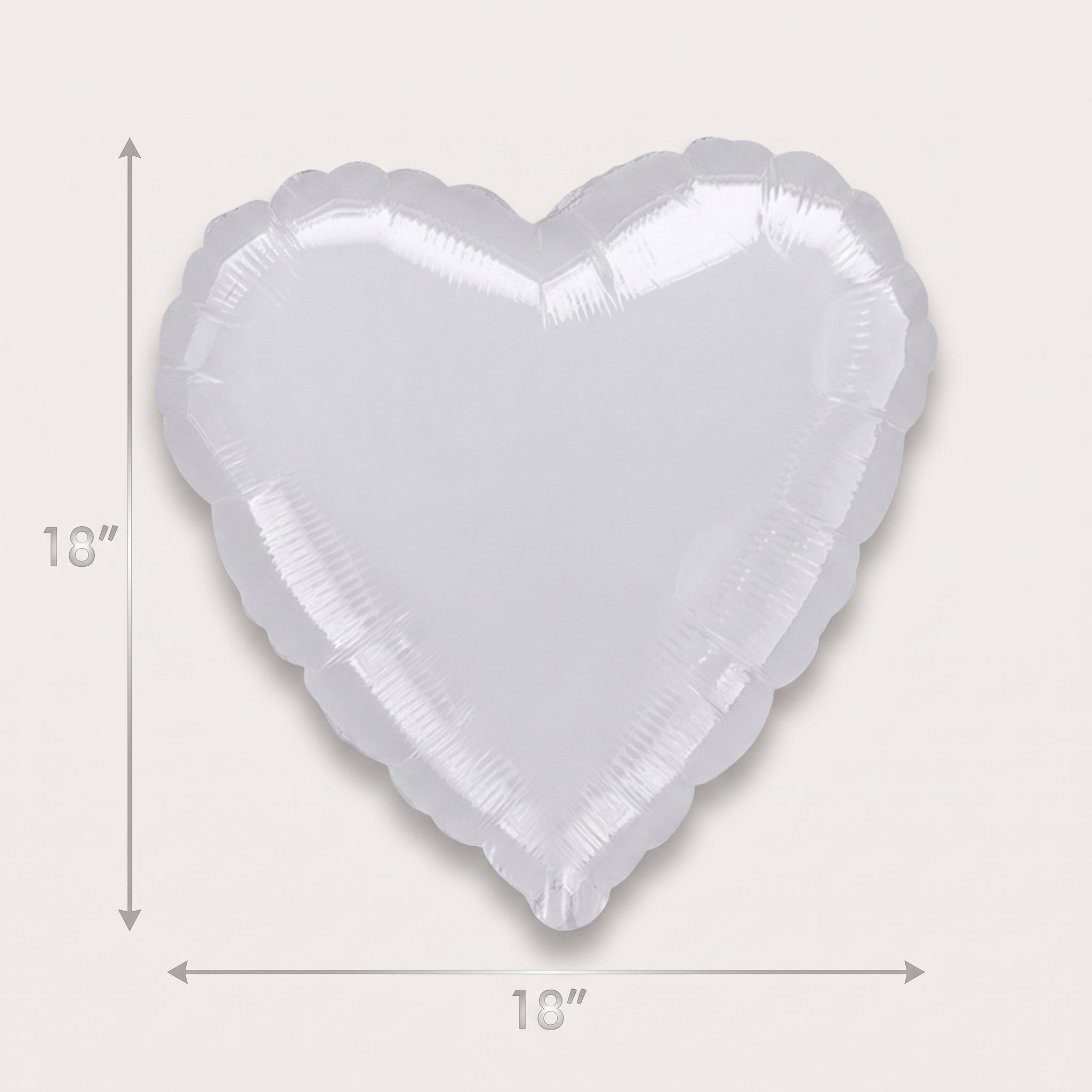 Shimmering Silver Heart Foil Balloon - 18 Inch