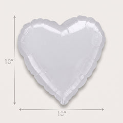 Shimmering Silver Heart Foil Balloon - 18 Inch
