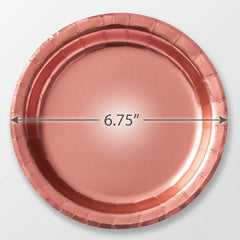 Elegant Rose Gold Round Paper Plates - 6.75"