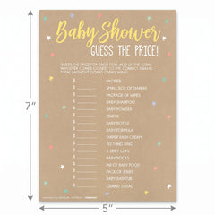 Guess the Price Baby Shower Game - 24 Fun Cards