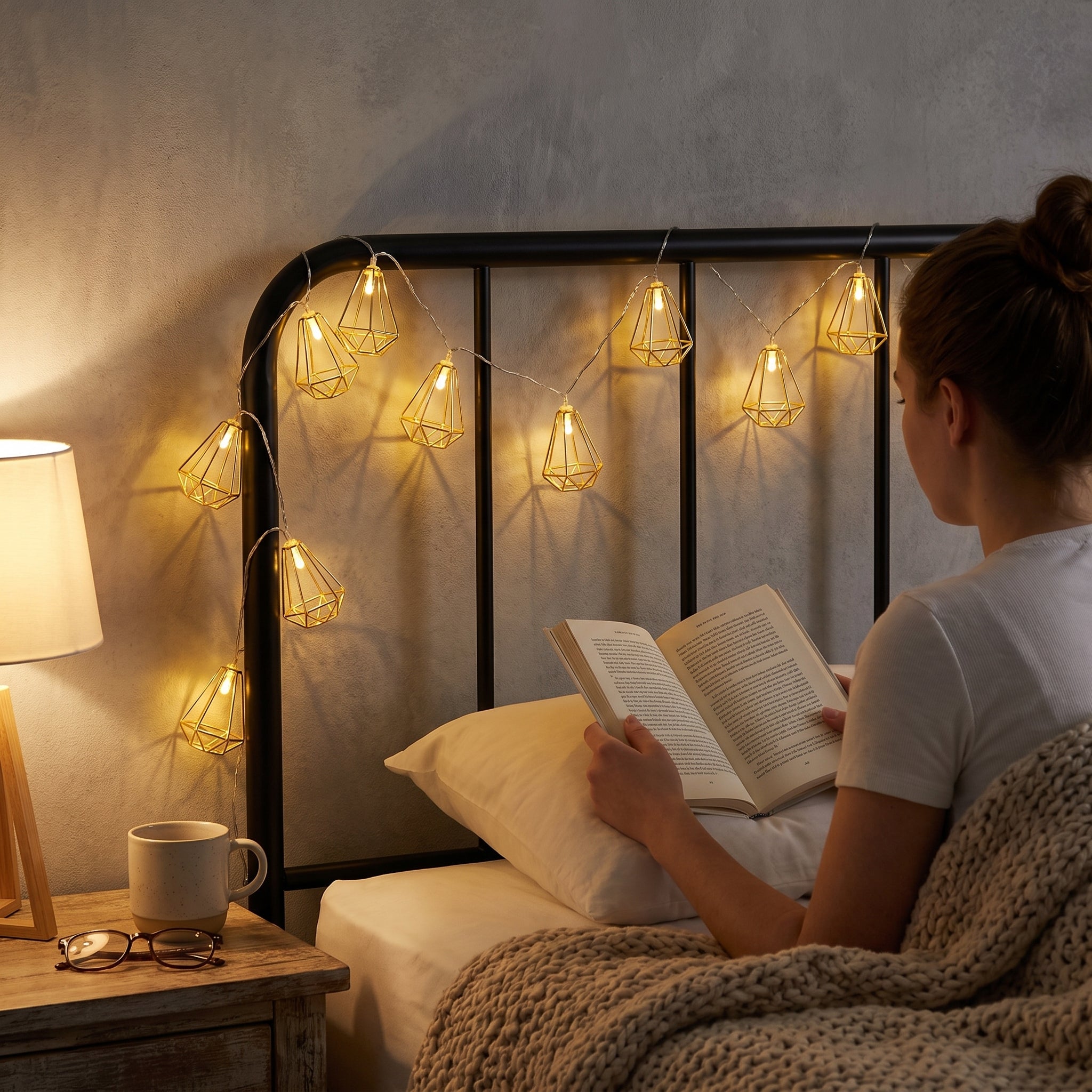 Gold Geometric LED String Lights - 5 ft, 10 Lights