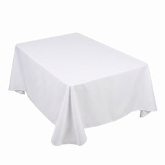 Elegant White Fabric Tablecover - 60x84 Inch