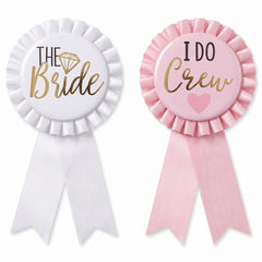 "I Do Crew" & "The Bride" Bachelorette Award Ribbons Set