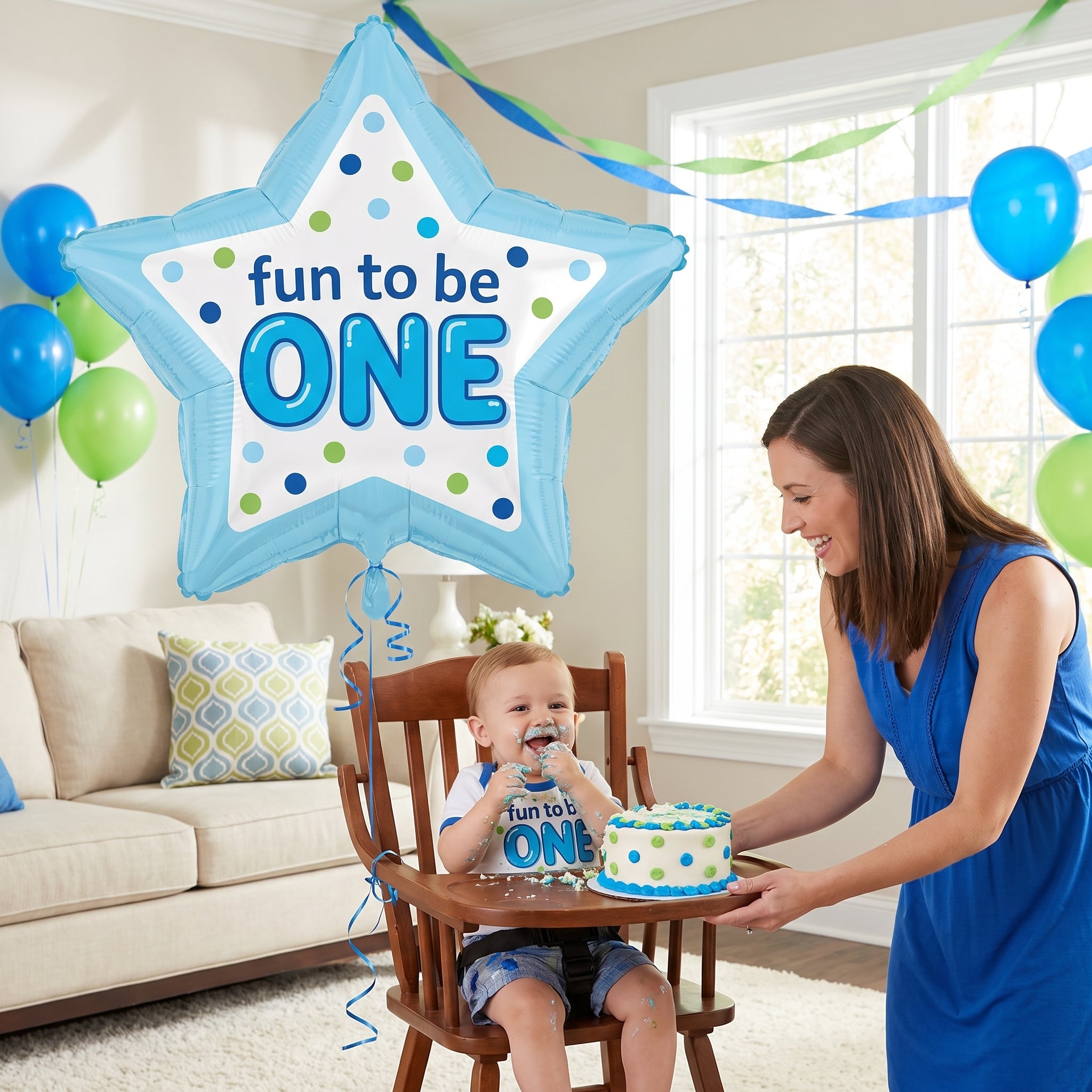 Fun to Be One Boy Foil Deluxe Balloon