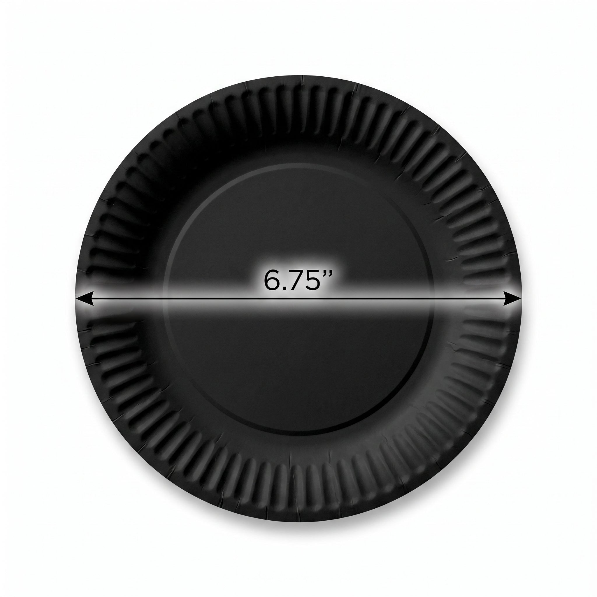 Elegant Black 6.75" Round Paper Plates