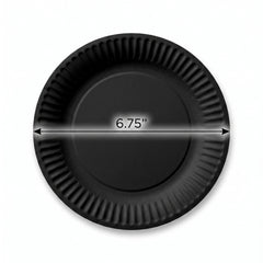 Elegant Black 6.75" Round Paper Plates