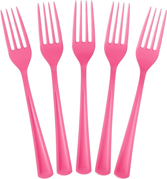 Cerise Plastic Forks | 25 Count