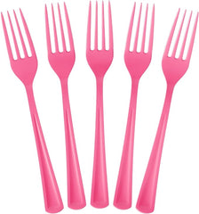 Unleashed - Heavy Duty Hot Pink Plastic Forks | 50 Count