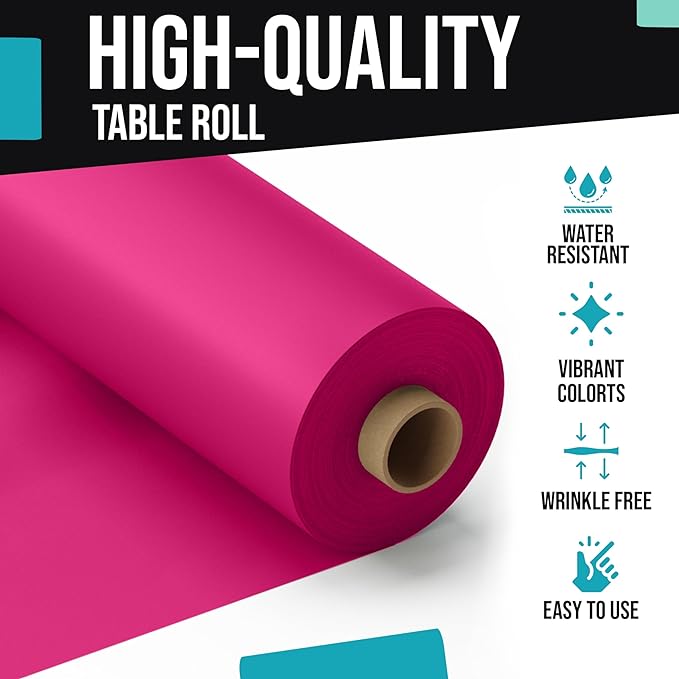 40 In. x 100 Ft. Cerise Table Roll