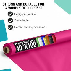 40 In. x 100 Ft. Cerise Table Roll