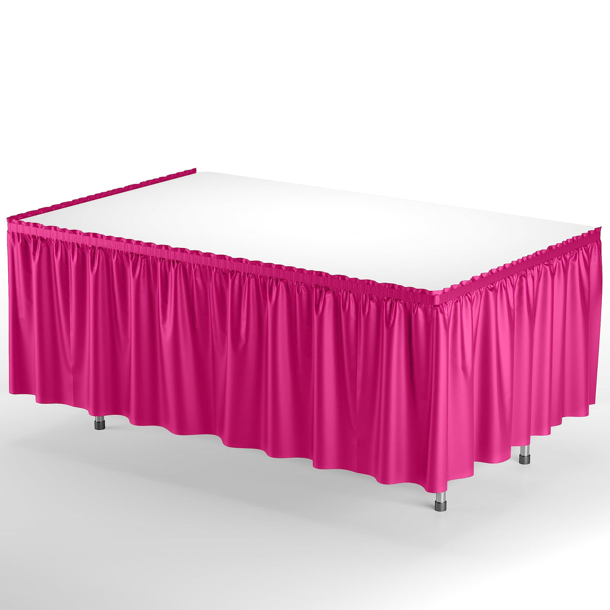 Cerise Plastic Table Skirt