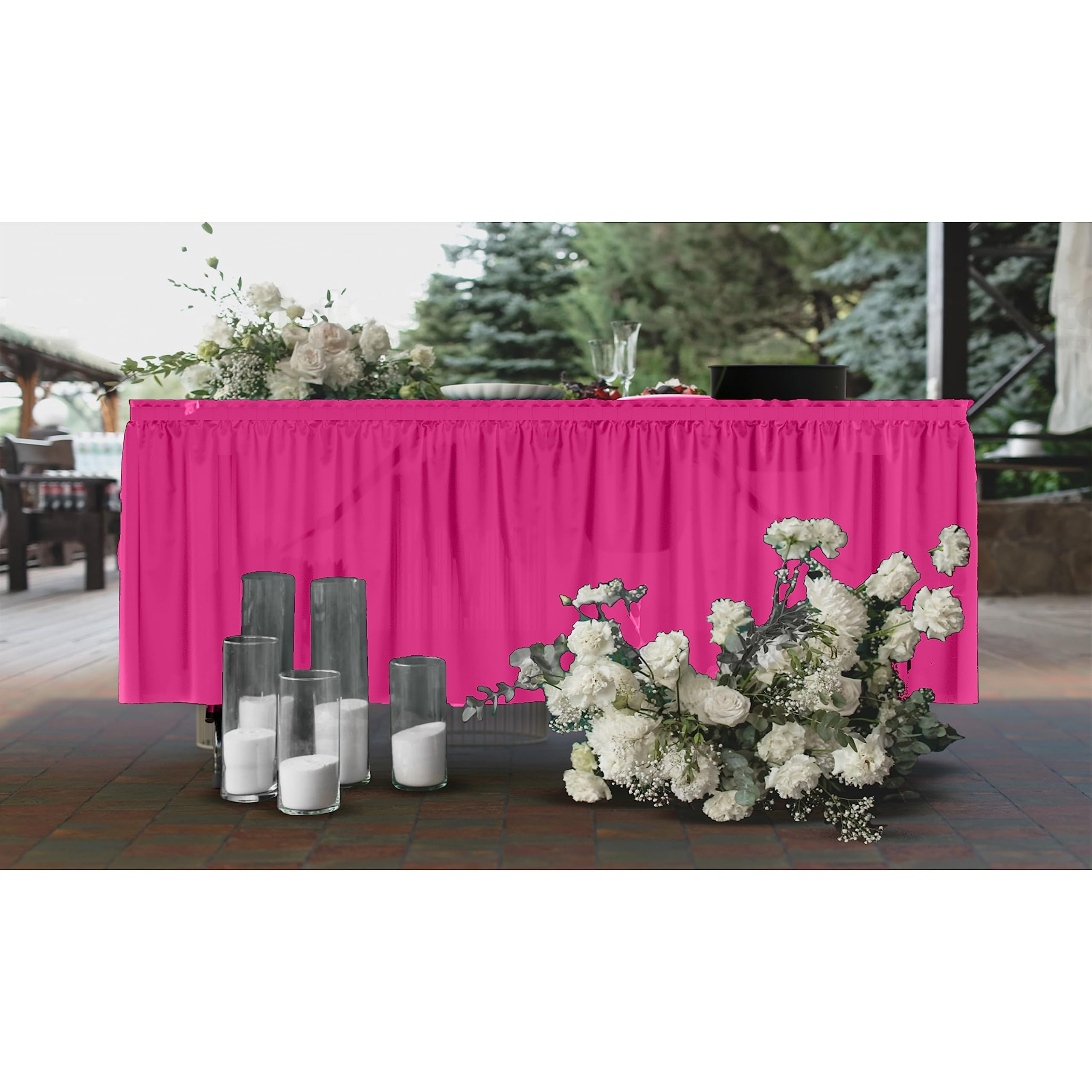 Cerise Plastic Table Skirt