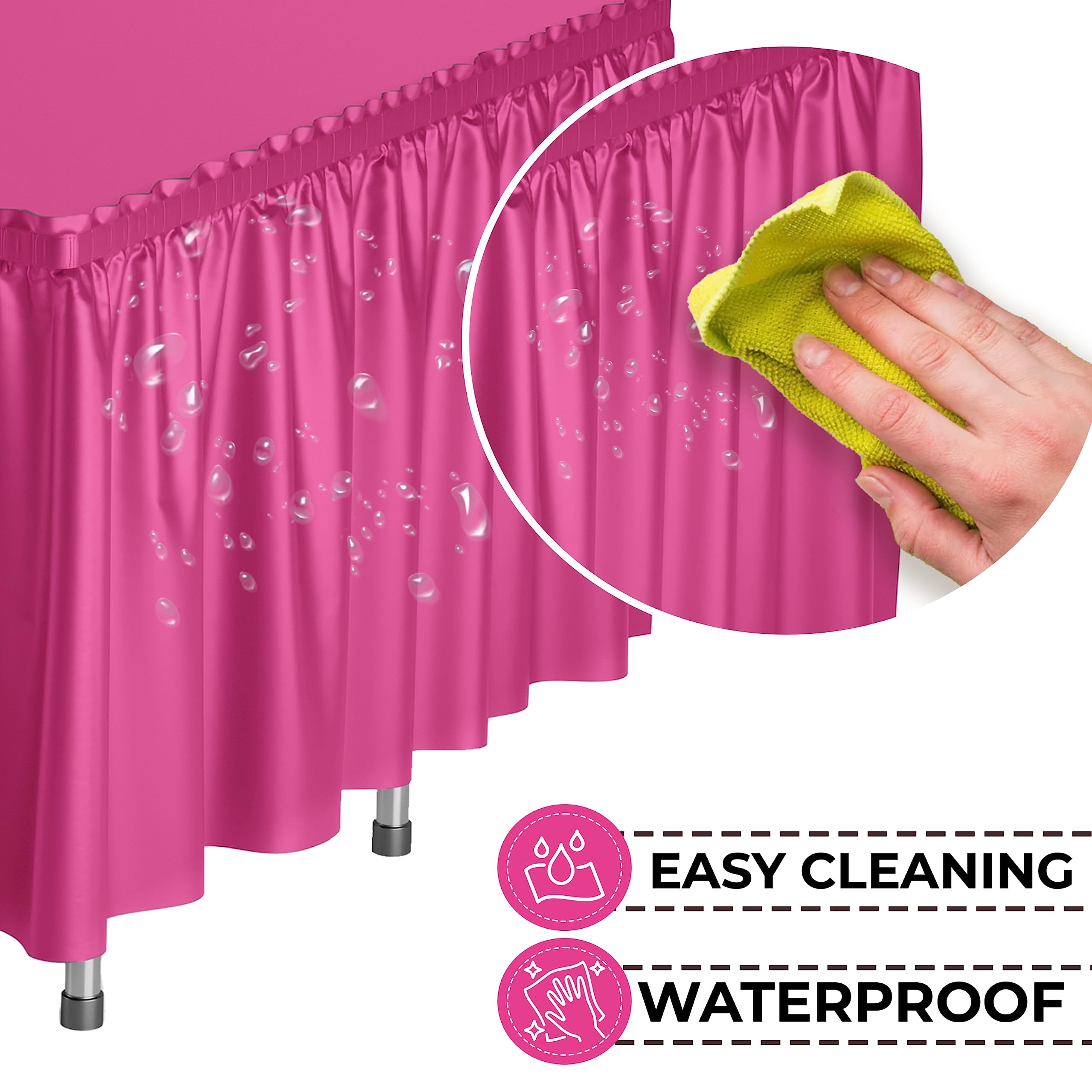 Cerise Plastic Table Skirt