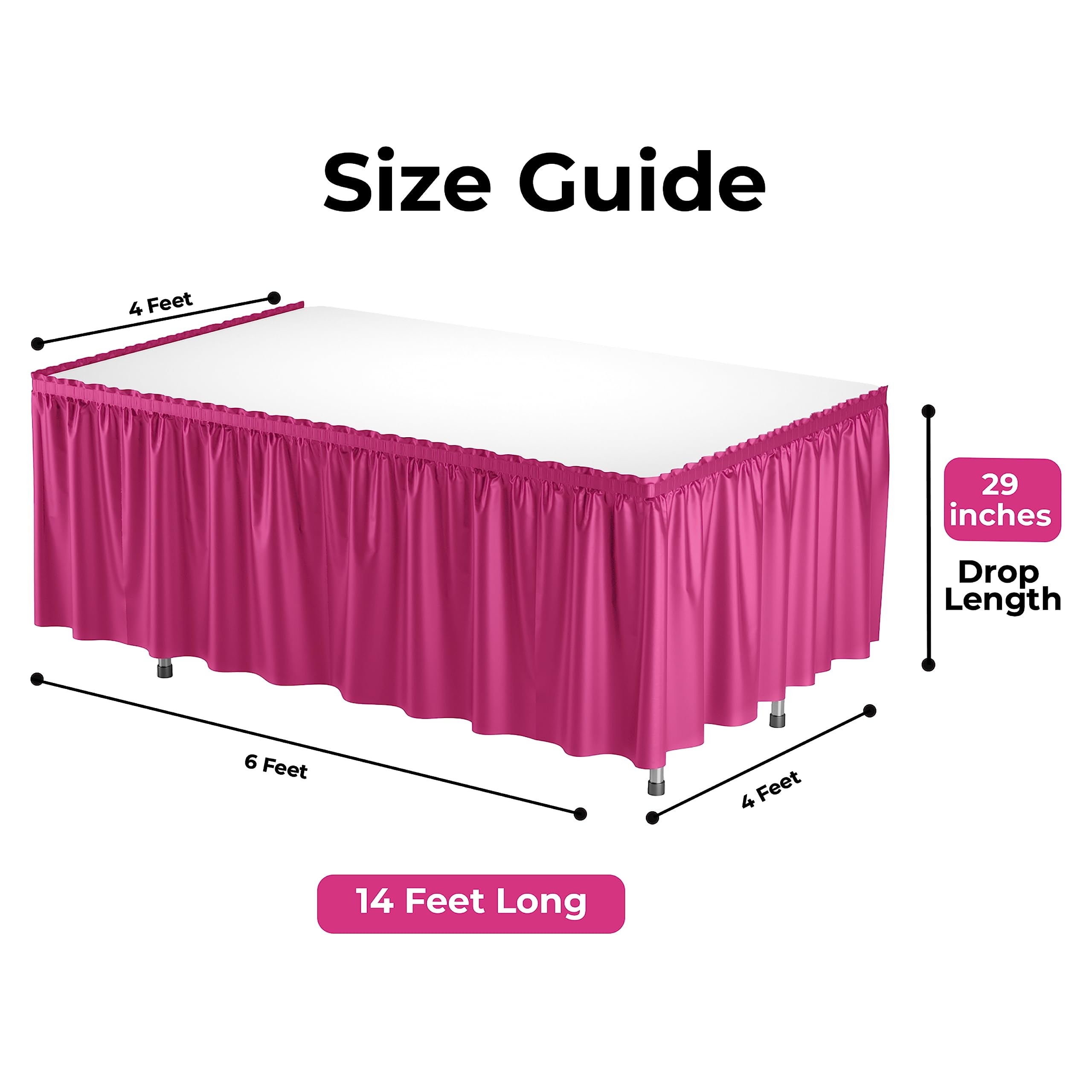 Cerise Plastic Table Skirt