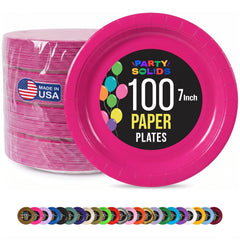 7 in. Cerise Paper Plates | 100 Count