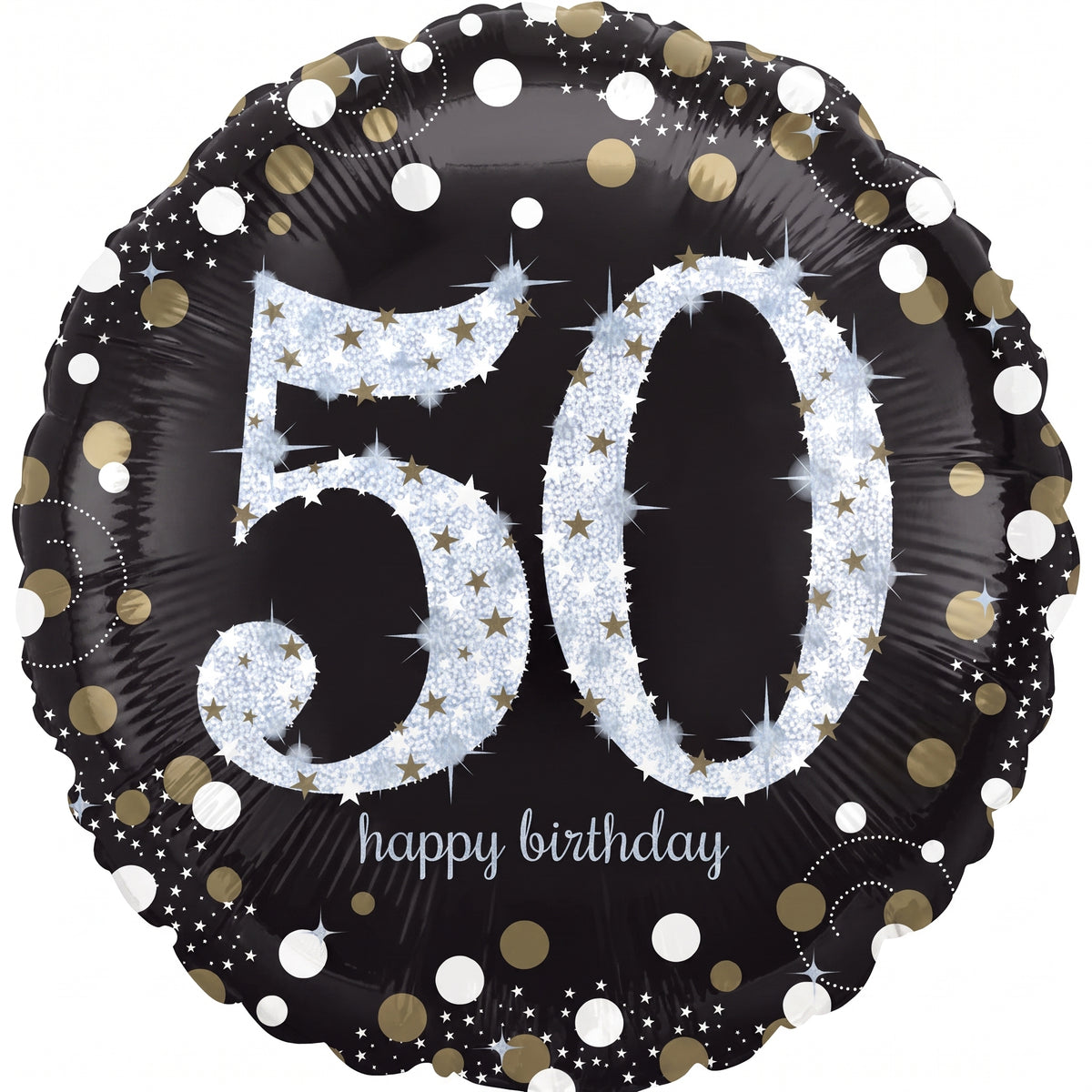 Sparkling 50th Birthday Mylar Balloon - 18 Inch