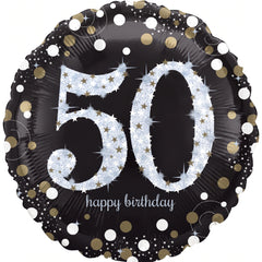 Sparkling 50th Birthday Mylar Balloon - 18 Inch