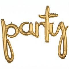 Gold Script Party Foil Balloon