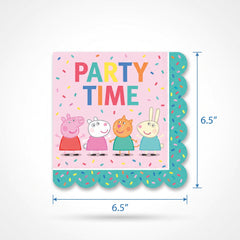 Peppa Pig Party Time Scalloped Lunch Napkins - 6.5 In. x 6.5 In. - 16 CT