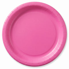 Bright Pink Paper 9" Plates - 20 Count