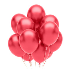 12 In. Cherry Red Pearlized Latex Balloon | 10 Count