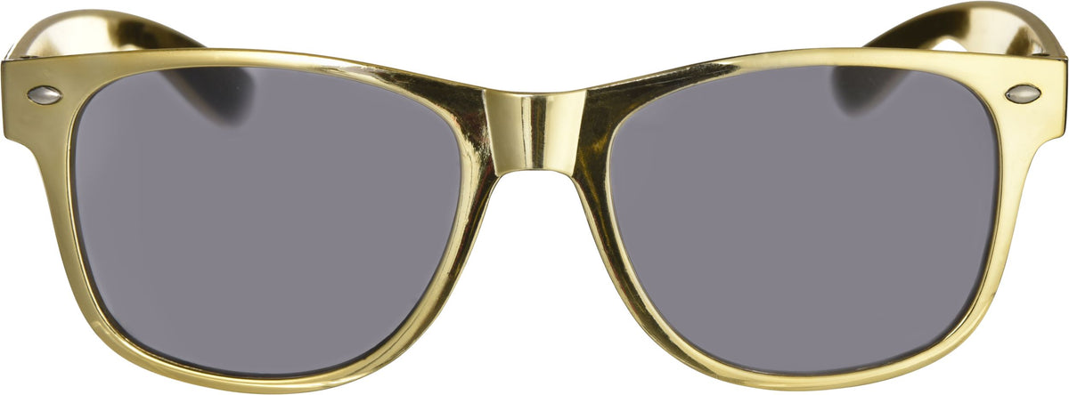 Gold Classic Square Sunglasses with UV400 Protection