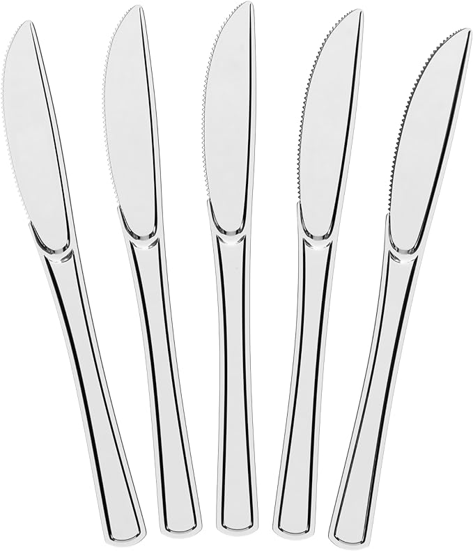 Heavy Duty Clear Plastic Knives | 100 Count