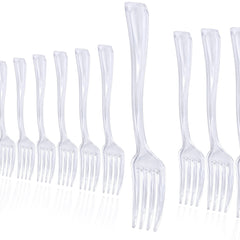 Clear Plastic Tasting Forks | 48 Count