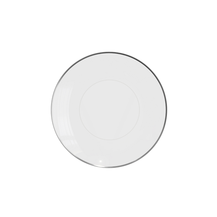 6 In. Trend Clear/Silver Plastic Plates | 10 Count