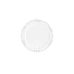 7.5 In. Clear Victorian Design Plates | 20 Count