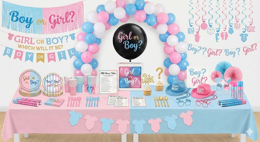 Gender Reveal Party Deluxe Kit - For 8 Guests