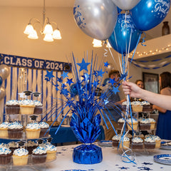 Royal Blue Starburst Foil Spray Centerpiece - 12"