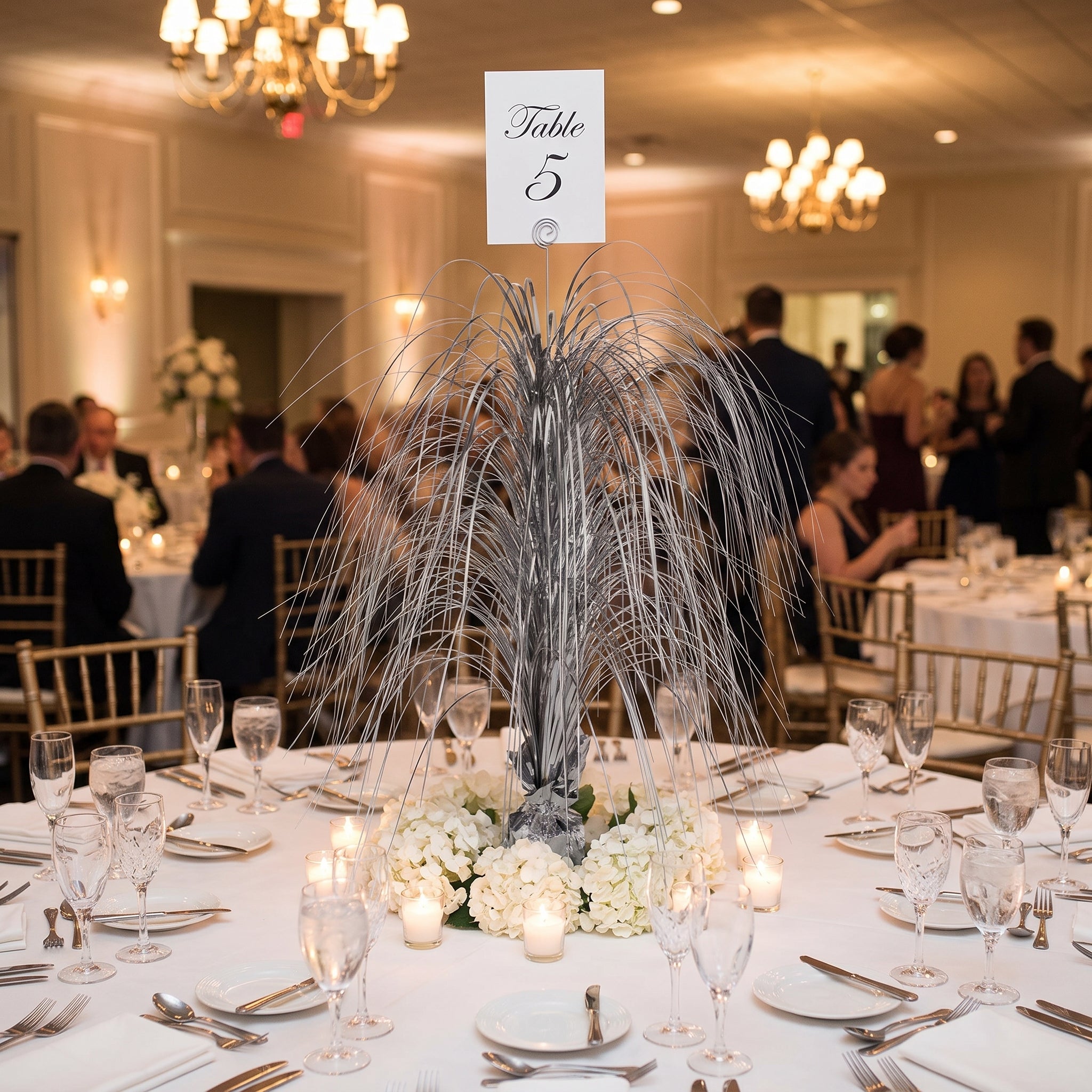 Giant Silver Metallic Spray Centerpiece