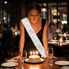 "Happy Cake Day" Birthday Sequin Sash