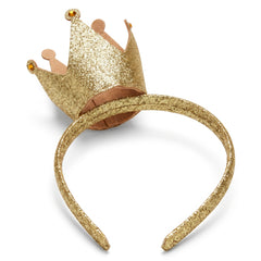 Sparkling Gold Glitter Crown Headband for Kids