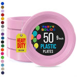 9 in. Pink Plastic Plates | 50 Count