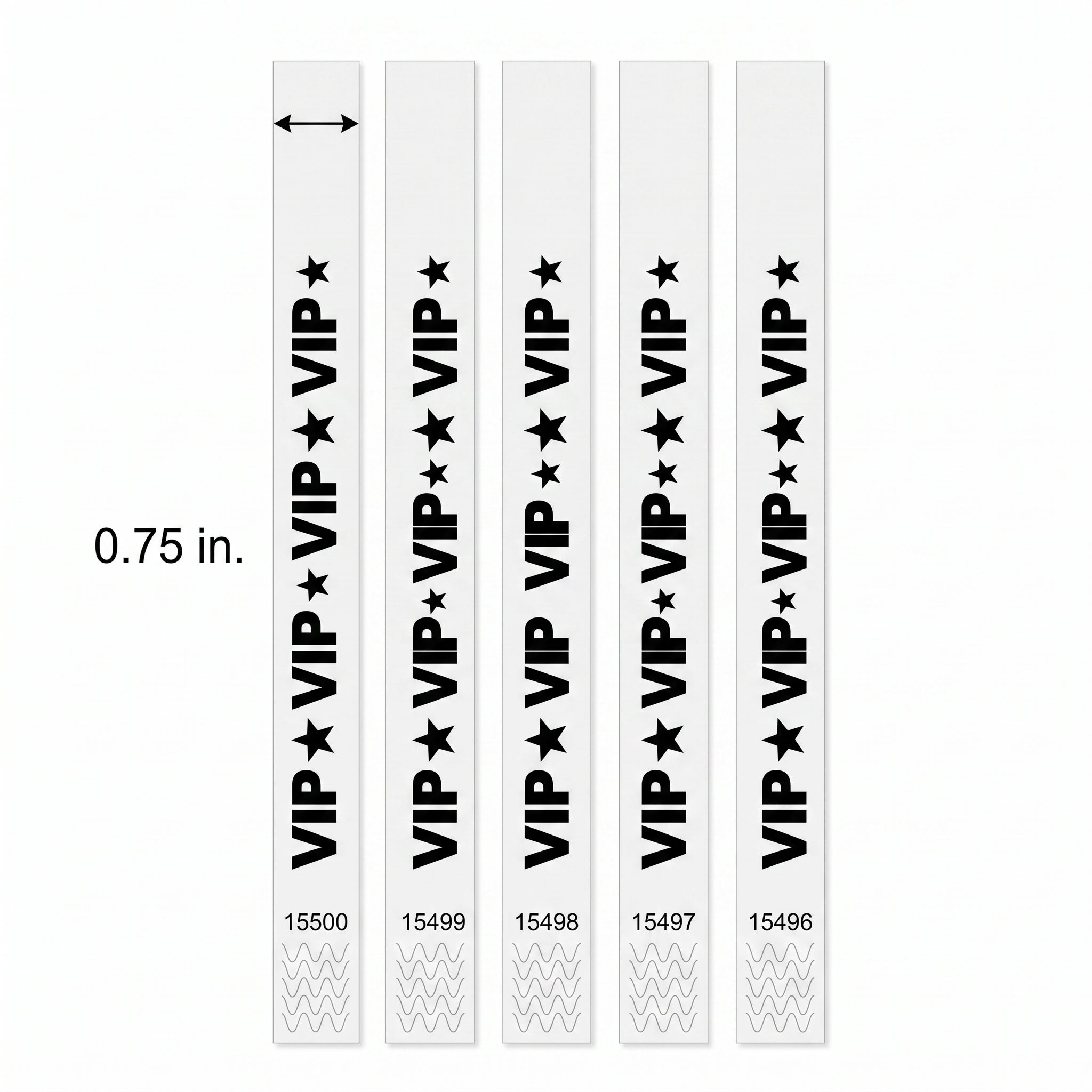 VIP Star White Waterproof Wristbands - 500 Pack