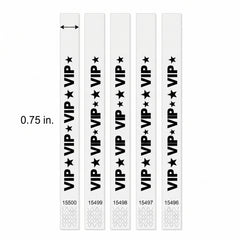 VIP Star White Waterproof Wristbands - 500 Pack