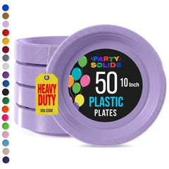 10 in. Lavender Plastic Plates | 50 Count
