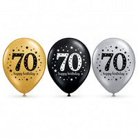 Sparkling Celebration 70th Birthday Latex Balloons