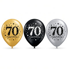 Sparkling Celebration 70th Birthday Latex Balloons
