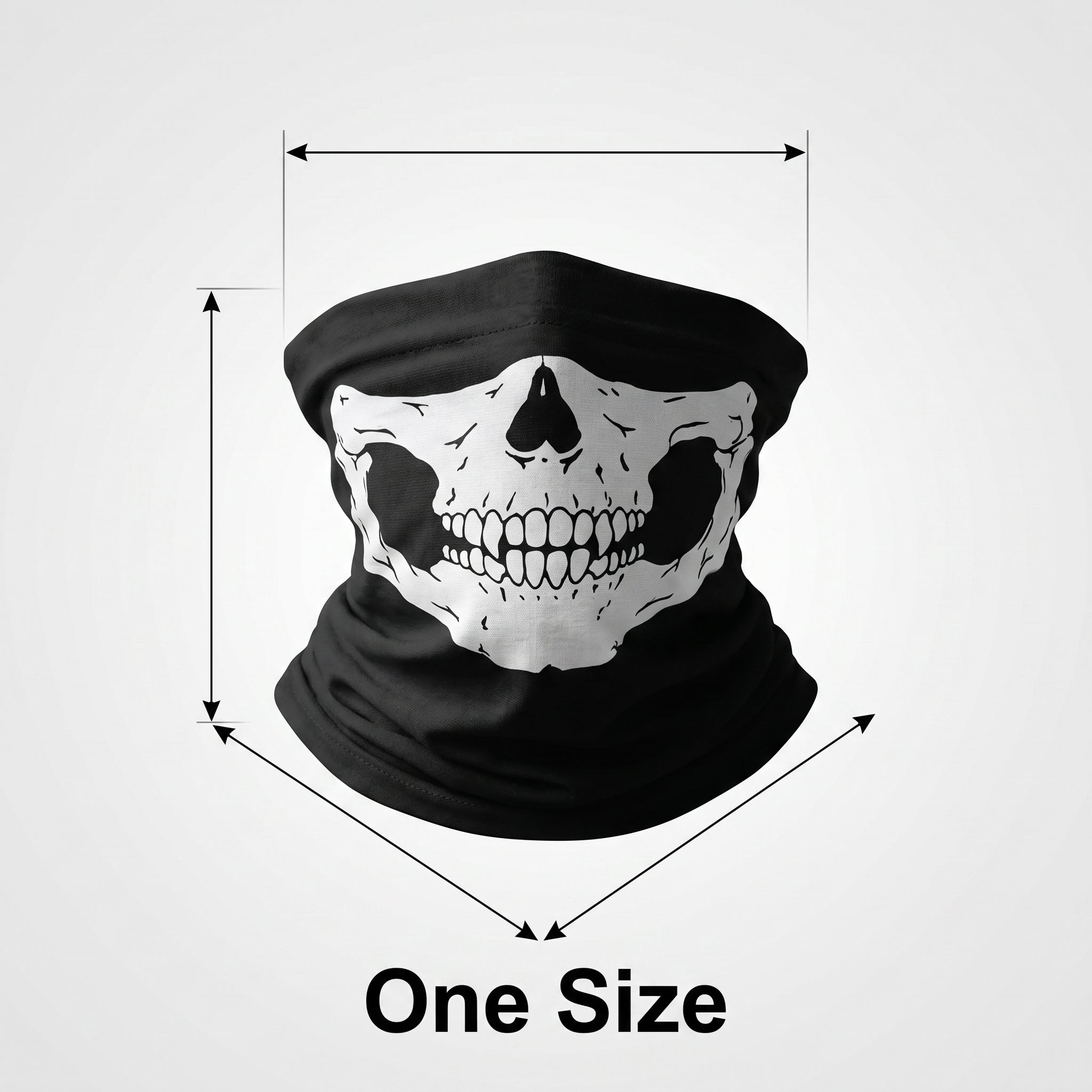 Skull Face Bandana Mask - Black/White Halloween Costume Accessory