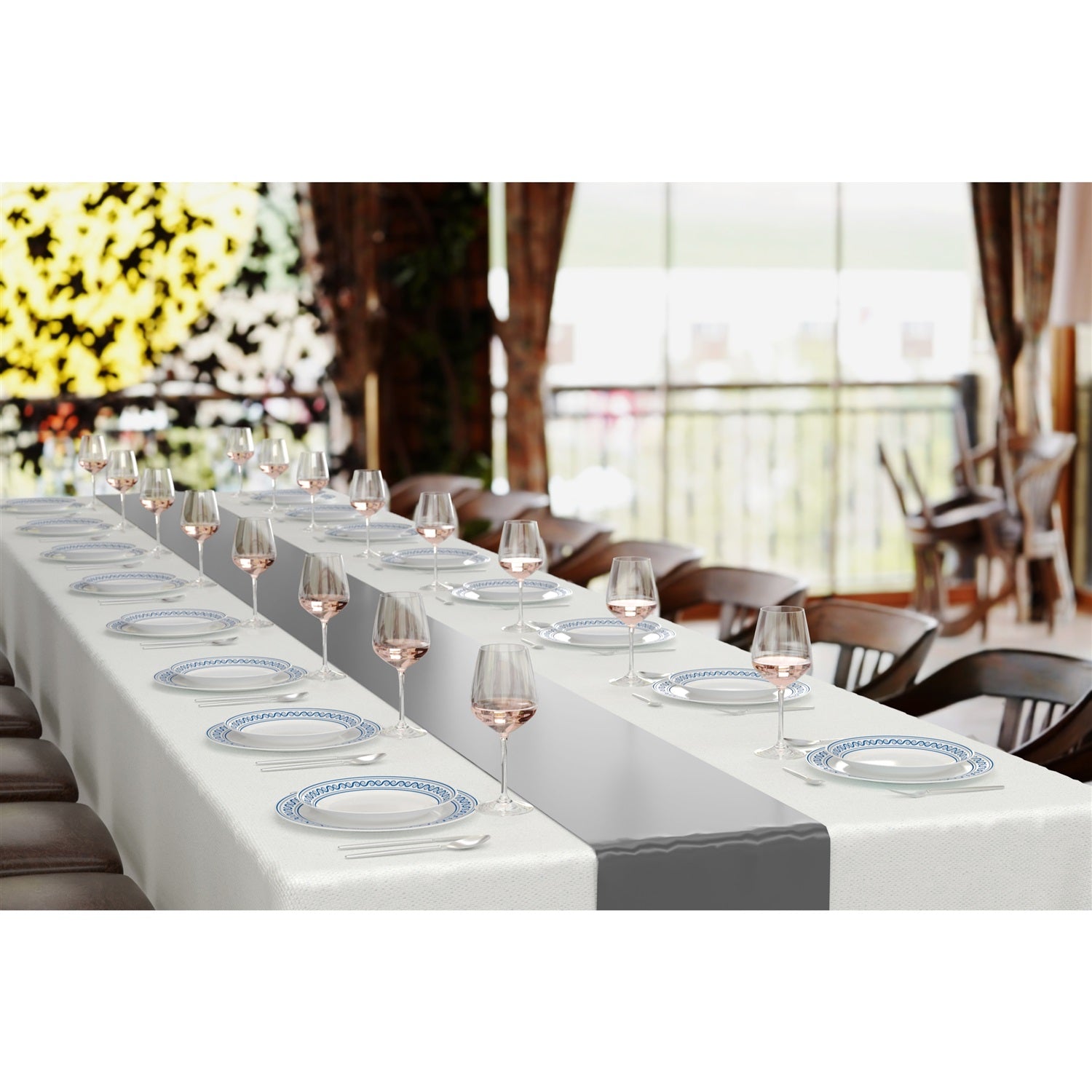 14 In. x 200 Ft. Cut To Size Silver Table Runner